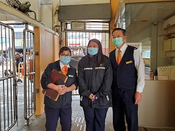 Staff wearing masks